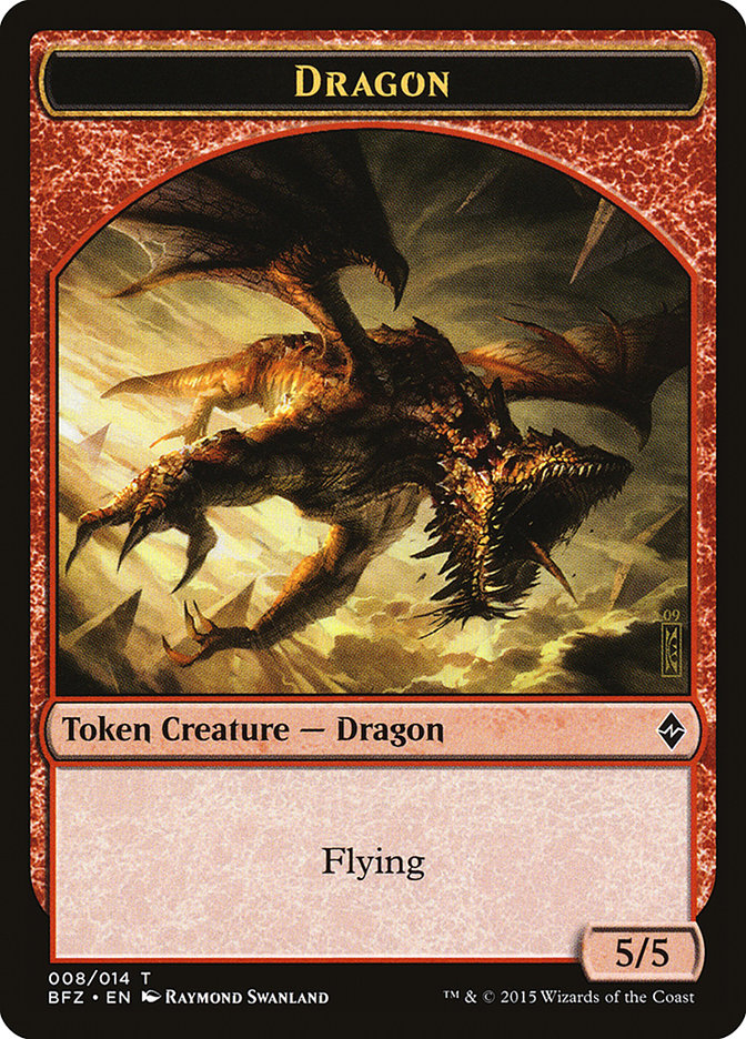 Dragon Token [Battle for Zendikar Tokens] | Deep Dive Games St. Marys