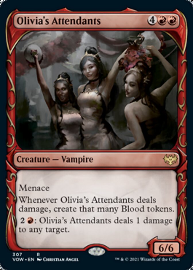 Olivia's Attendants (Showcase Fang Frame) [Innistrad: Crimson Vow] | Deep Dive Games St. Marys