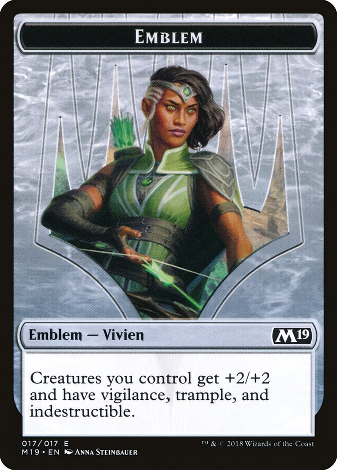 Vivien Reid Emblem [Core Set 2019 Tokens] | Deep Dive Games St. Marys