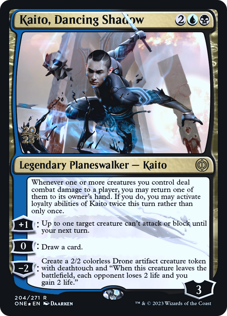 Kaito, Dancing Shadow [Phyrexia: All Will Be One Prerelease Promos] | Deep Dive Games St. Marys