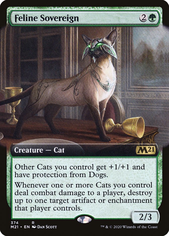 Feline Sovereign (Extended Art) [Core Set 2021] | Deep Dive Games St. Marys