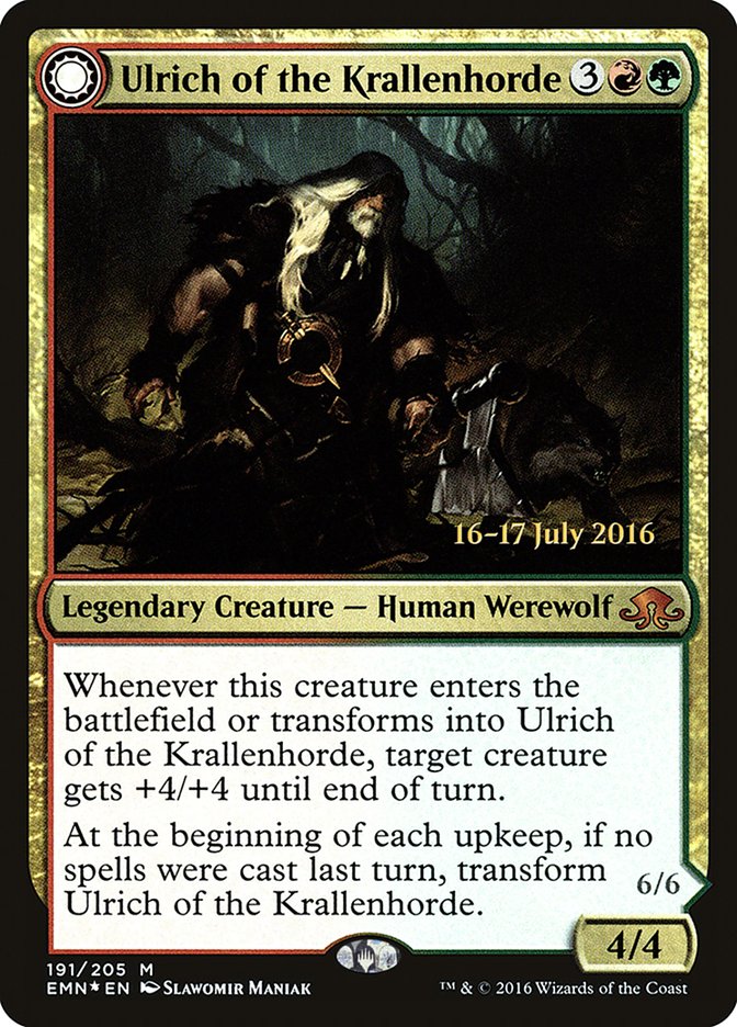 Ulrich of the Krallenhorde // Ulrich, Uncontested Alpha [Eldritch Moon Prerelease Promos] | Deep Dive Games St. Marys