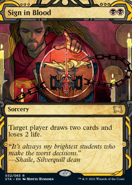 Sign in Blood (Foil Etched) [Strixhaven: School of Mages Mystical Archive] | Deep Dive Games St. Marys