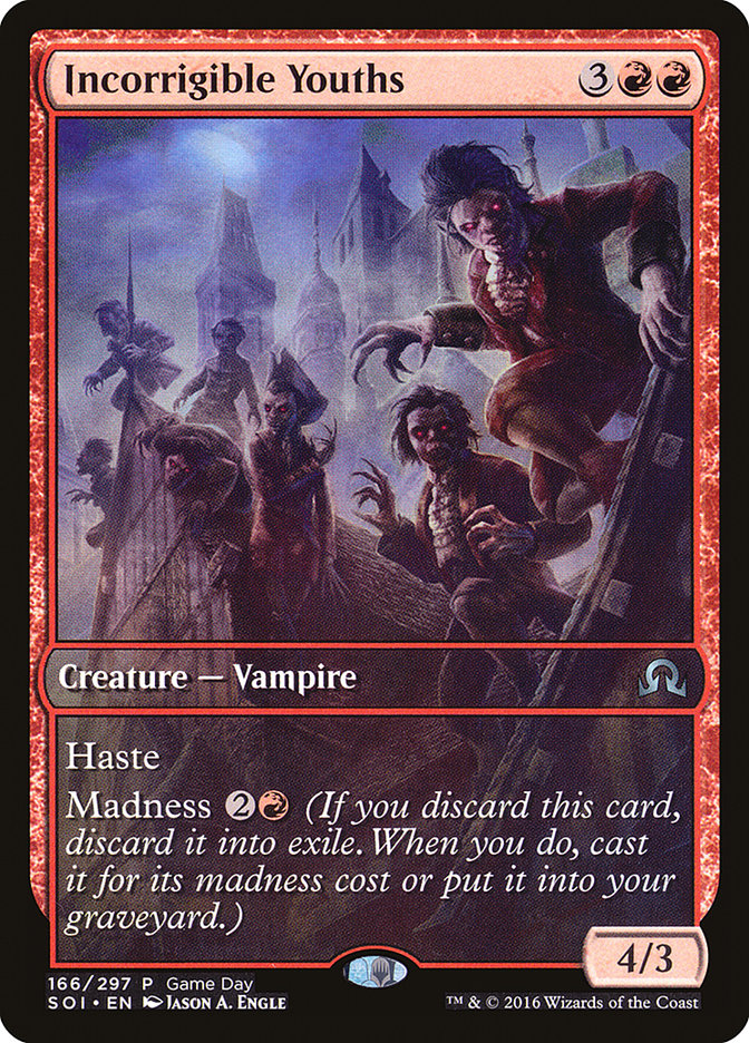 Incorrigible Youths (Game Day) (Extended Art) [Shadows over Innistrad Promos] | Deep Dive Games St. Marys