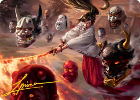 Unquenchable Fury Art Card (Gold-Stamped Signature) [Kamigawa: Neon Dynasty Art Series] | Deep Dive Games St. Marys