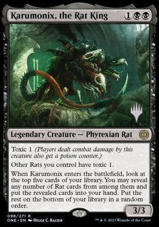 Karumonix, the Rat King (Promo Pack) [Phyrexia: All Will Be One Promos] | Deep Dive Games St. Marys