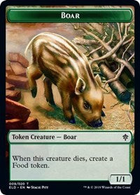 Boar // Food (18) Double-Sided Token [Throne of Eldraine Tokens] | Deep Dive Games St. Marys