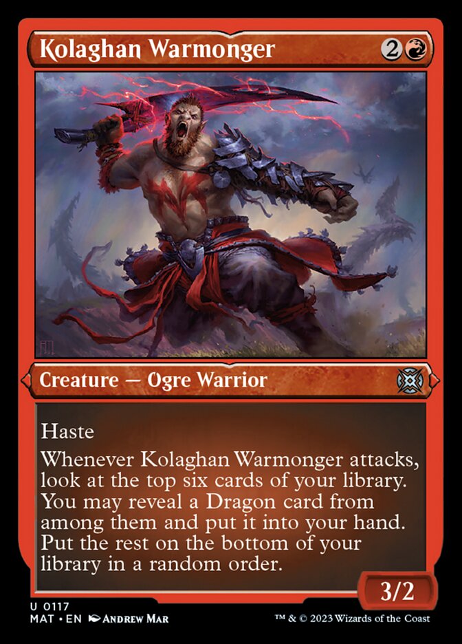 Kolaghan Warmonger (Foil Etched) [March of the Machine: The Aftermath] | Deep Dive Games St. Marys