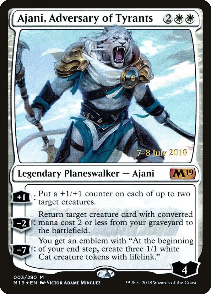 Ajani, Adversary of Tyrants [Core Set 2019 Prerelease Promos] | Deep Dive Games St. Marys