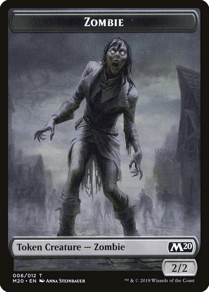 Zombie Token [Core Set 2020 Tokens] | Deep Dive Games St. Marys