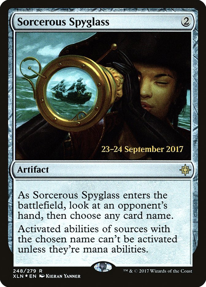 Sorcerous Spyglass [Ixalan Prerelease Promos] | Deep Dive Games St. Marys