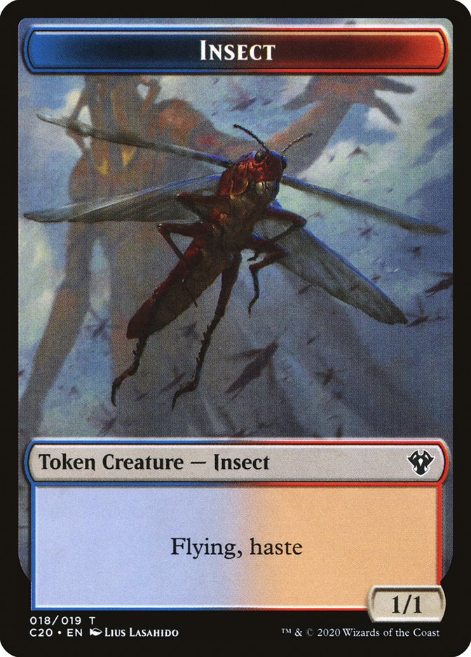 Drake // Insect (018) Double-Sided Token [Commander 2020 Tokens] | Deep Dive Games St. Marys