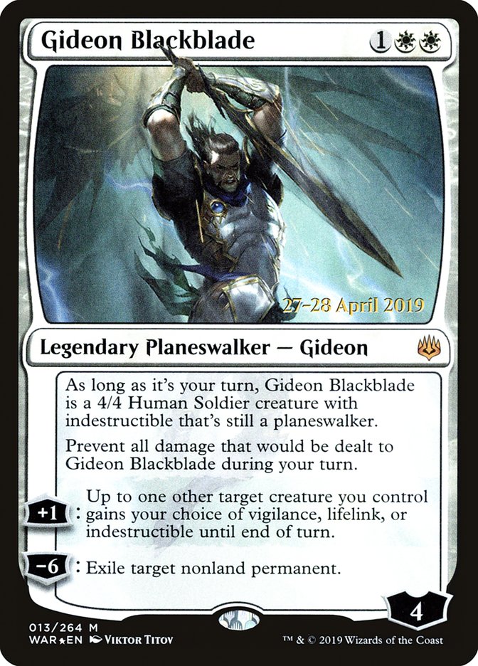 Gideon Blackblade [War of the Spark Prerelease Promos] | Deep Dive Games St. Marys