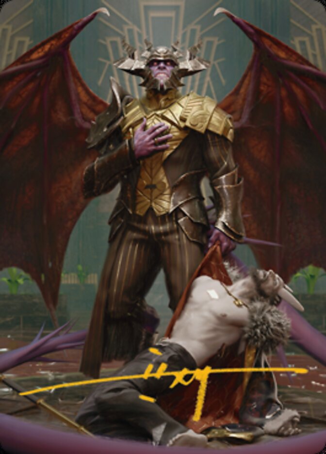 Ob Nixilis, the Adversary 1 Art Card (Gold-Stamped Signature) [Streets of New Capenna Art Series] | Deep Dive Games St. Marys