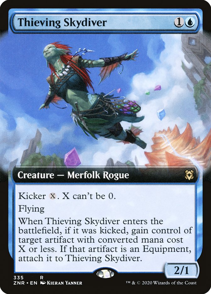 Thieving Skydiver (Extended Art) [Zendikar Rising] | Deep Dive Games St. Marys