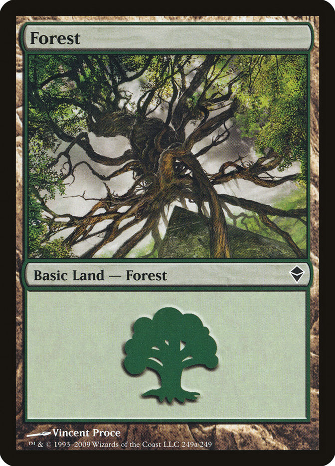 Forest (249a) [Zendikar] | Deep Dive Games St. Marys