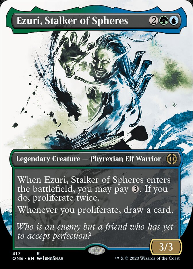 Ezuri, Stalker of Spheres (Borderless Ichor) [Phyrexia: All Will Be One] | Deep Dive Games St. Marys