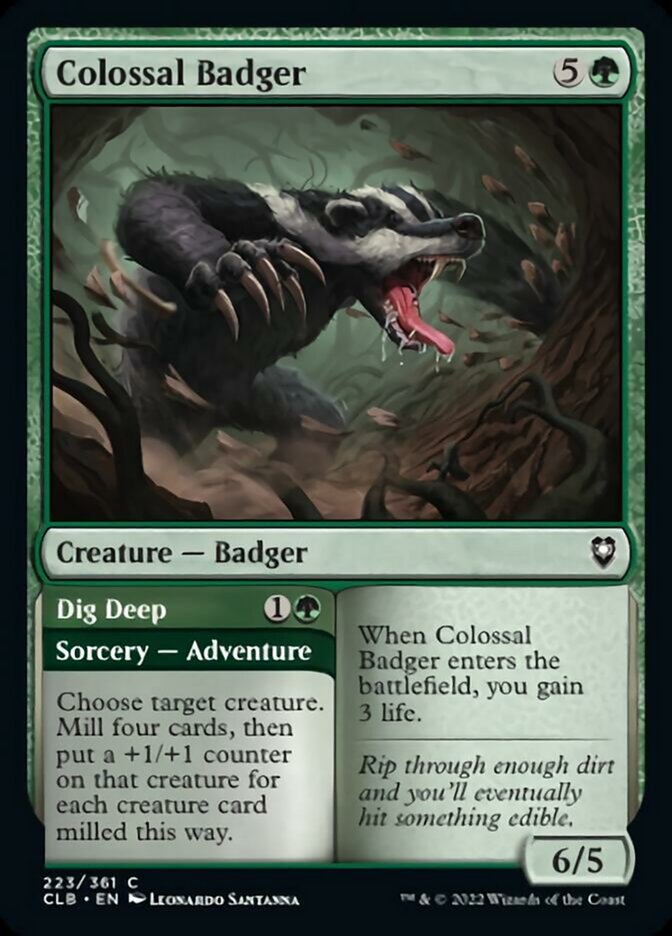 Colossal Badger // Dig Deep [Commander Legends: Battle for Baldur's Gate] | Deep Dive Games St. Marys