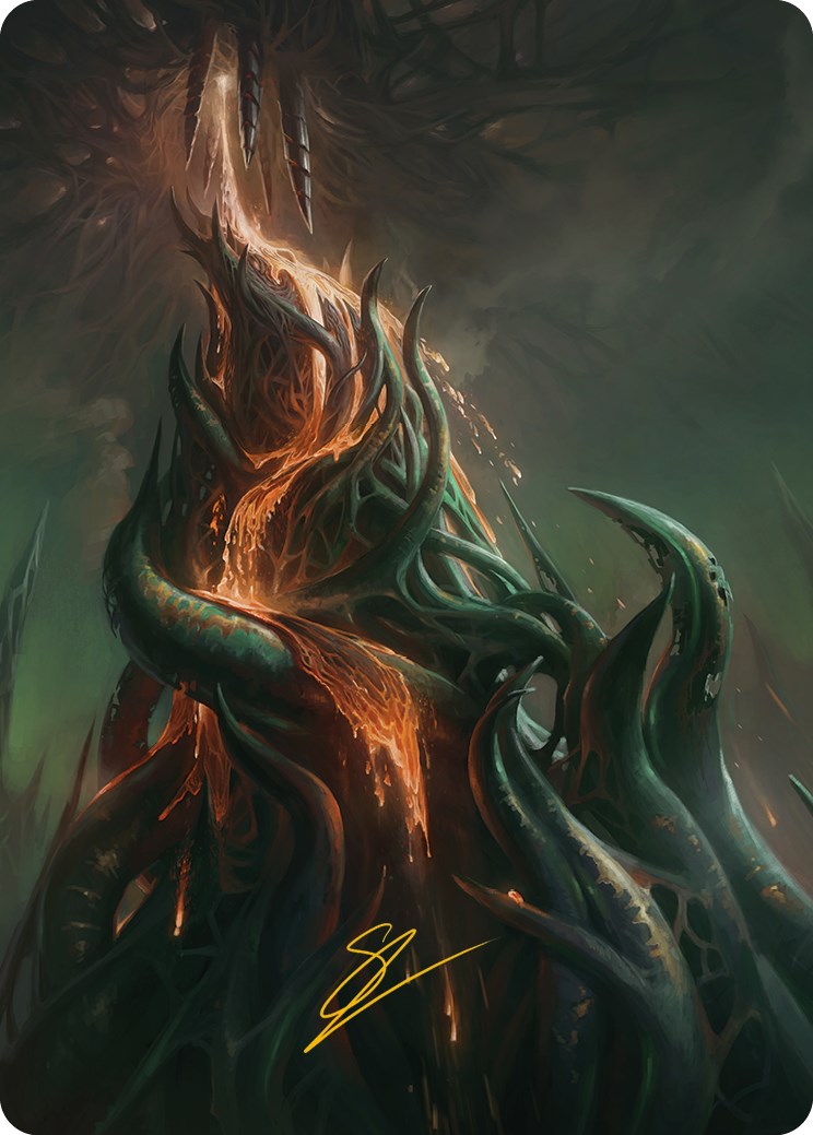 Copperline Gorge Art Card (Gold-Stamped Signature) [Phyrexia: All Will Be One Art Series] | Deep Dive Games St. Marys