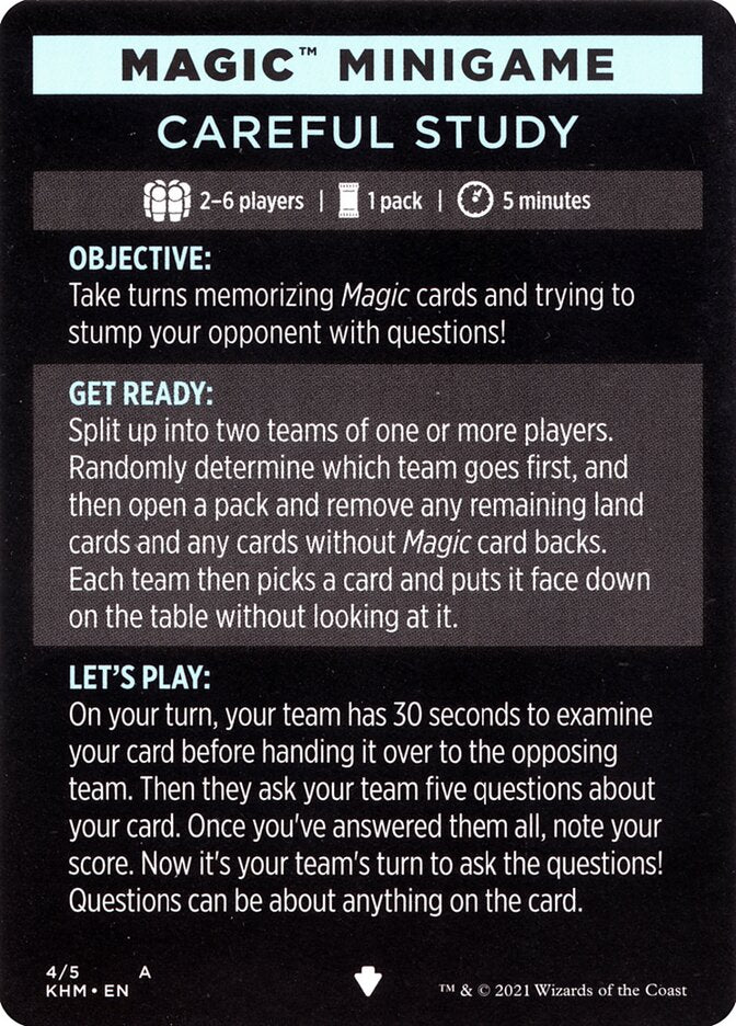 Careful Study (Magic Minigame) [Kaldheim Minigame] | Deep Dive Games St. Marys