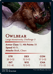 Owlbear Art Card [Dungeons & Dragons: Adventures in the Forgotten Realms Art Series] | Deep Dive Games St. Marys