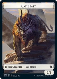 Cat Beast // Construct Double-Sided Token [Zendikar Rising Tokens] | Deep Dive Games St. Marys