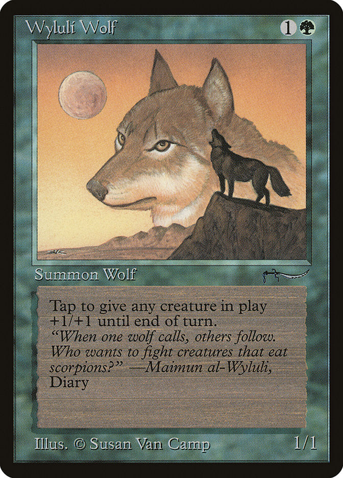 Wyluli Wolf (Light Mana Cost) [Arabian Nights] | Deep Dive Games St. Marys