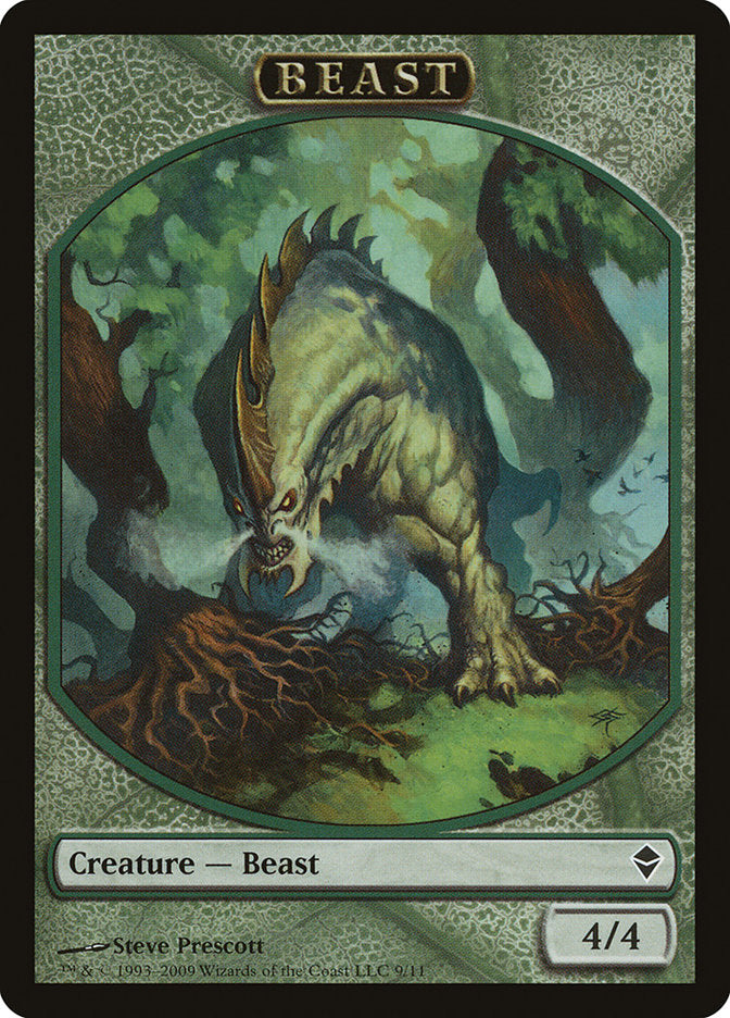 Beast Token [Zendikar Tokens] | Deep Dive Games St. Marys