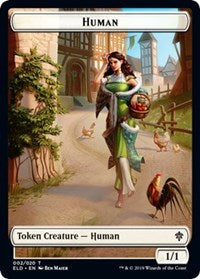 Human // Food (17) Double-Sided Token [Throne of Eldraine Tokens] | Deep Dive Games St. Marys