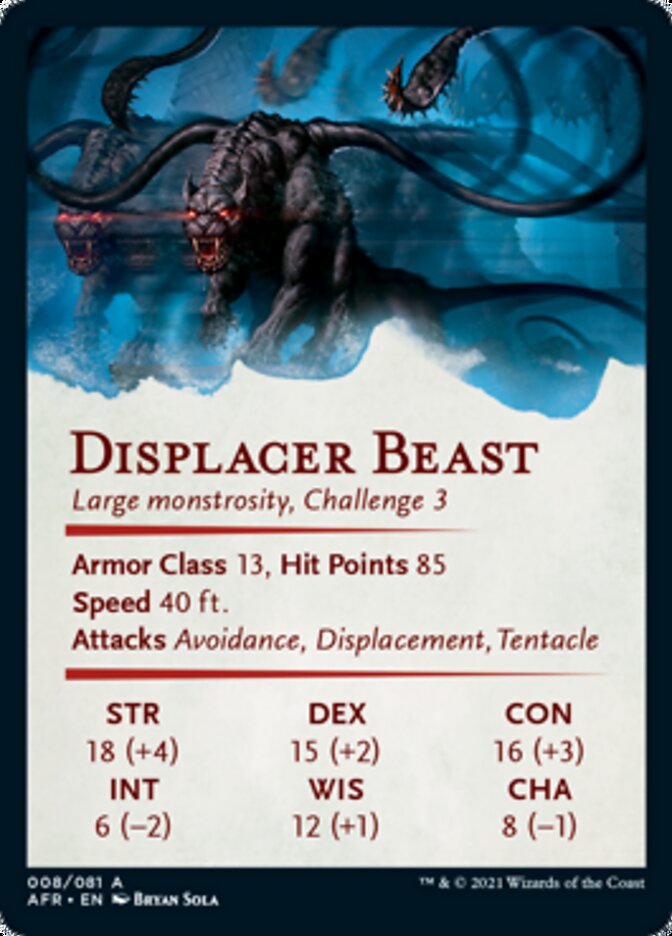 Displacer Beast Art Card [Dungeons & Dragons: Adventures in the Forgotten Realms Art Series] | Deep Dive Games St. Marys