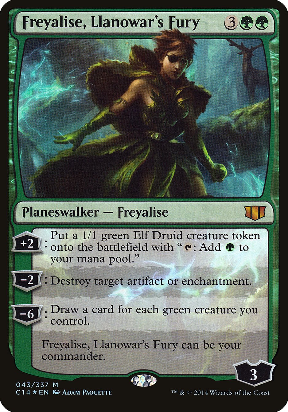 Freyalise, Llanowar's Fury (Oversized) [Commander 2014 Oversized] | Deep Dive Games St. Marys