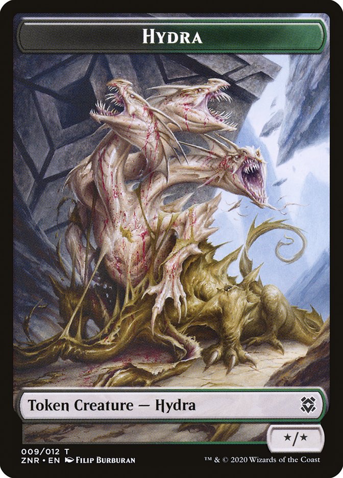 Cat Beast // Hydra Double-Sided Token [Zendikar Rising Tokens] | Deep Dive Games St. Marys