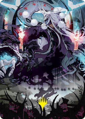 Echo of Death's Wail Art Card (Gold-Stamped Signature) [Kamigawa: Neon Dynasty Art Series] | Deep Dive Games St. Marys