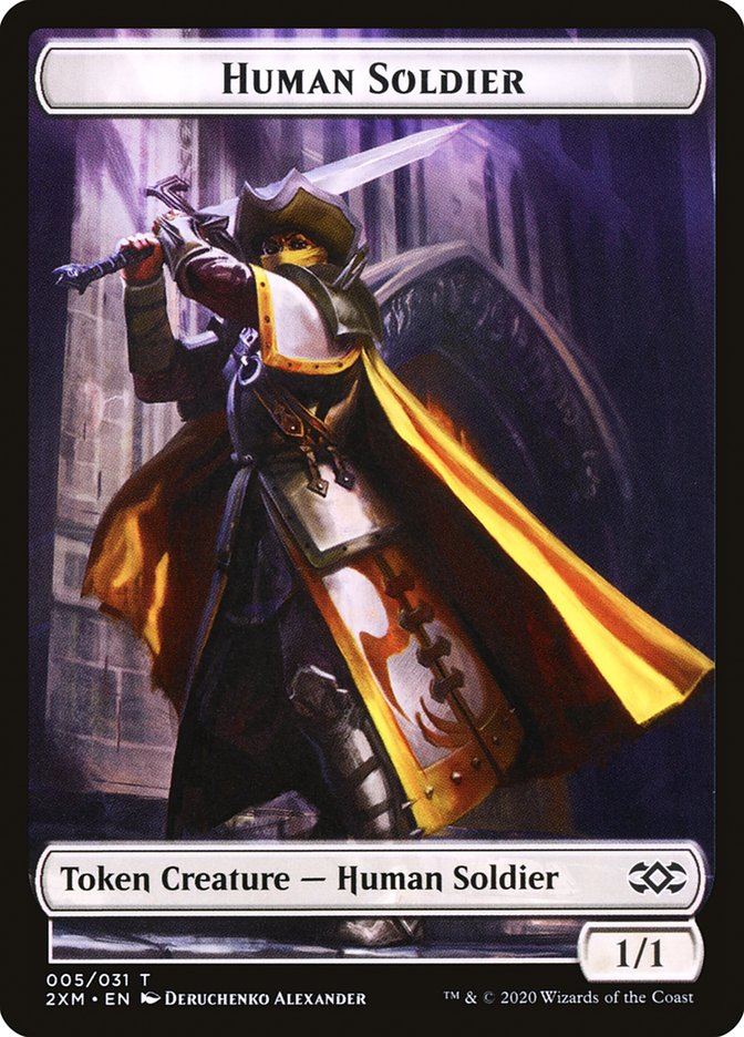 Human Soldier Token [Double Masters Tokens] | Deep Dive Games St. Marys