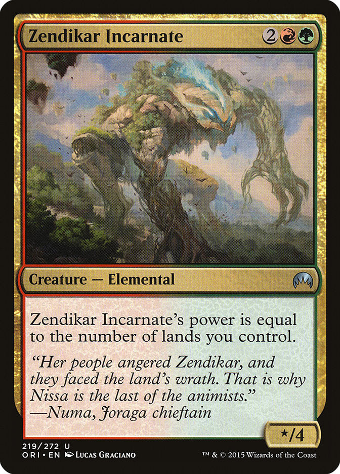 Zendikar Incarnate [Magic Origins] | Deep Dive Games St. Marys