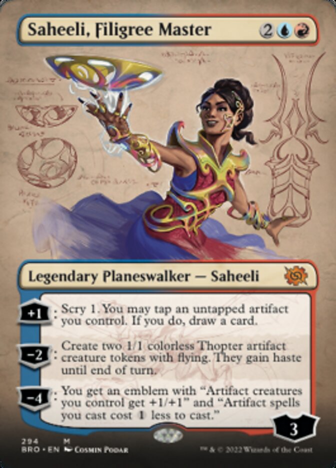 Saheeli, Filigree Master (Borderless Alternate Art) [The Brothers' War] | Deep Dive Games St. Marys