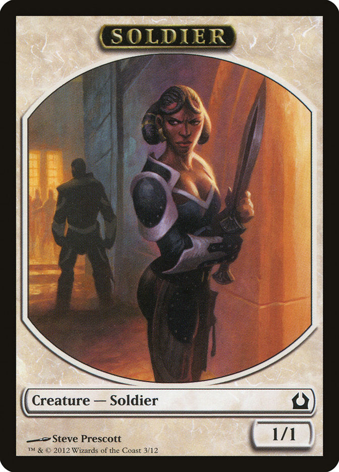 Soldier Token [Return to Ravnica Tokens] | Deep Dive Games St. Marys