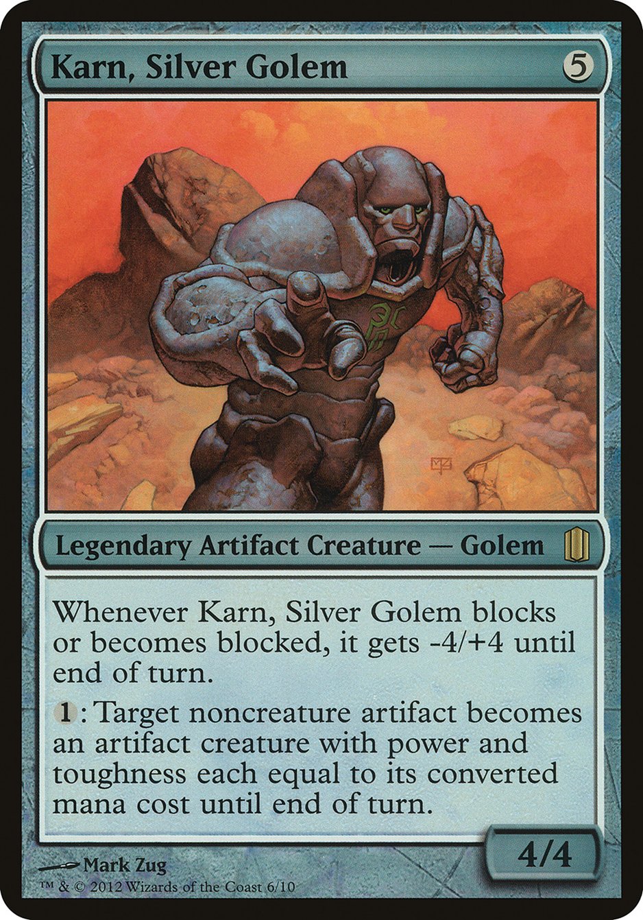 Karn, Silver Golem (Oversized) [Commander's Arsenal Oversized] | Deep Dive Games St. Marys