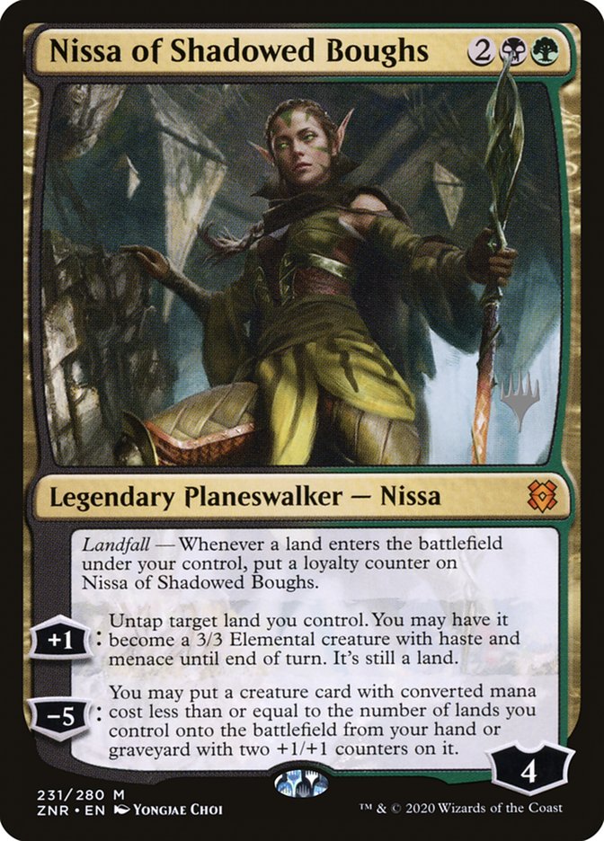 Nissa of Shadowed Boughs (Promo Pack) [Zendikar Rising Promos] | Deep Dive Games St. Marys