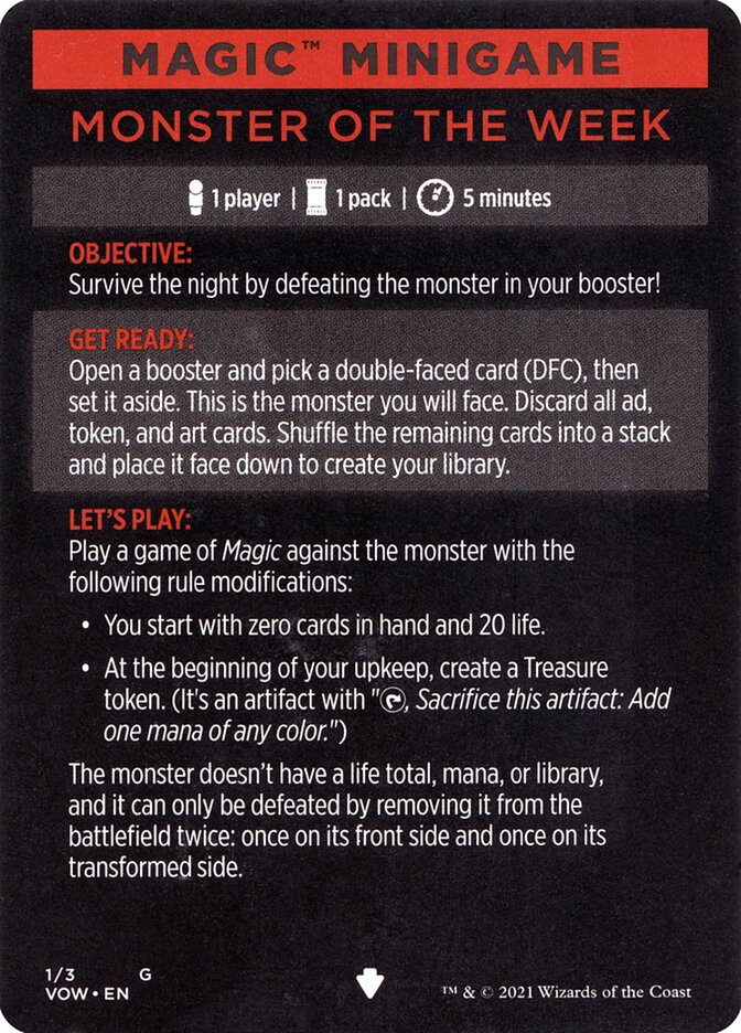 Monster of The Week (Magic Minigame) [Innistrad: Crimson Vow Minigame] | Deep Dive Games St. Marys