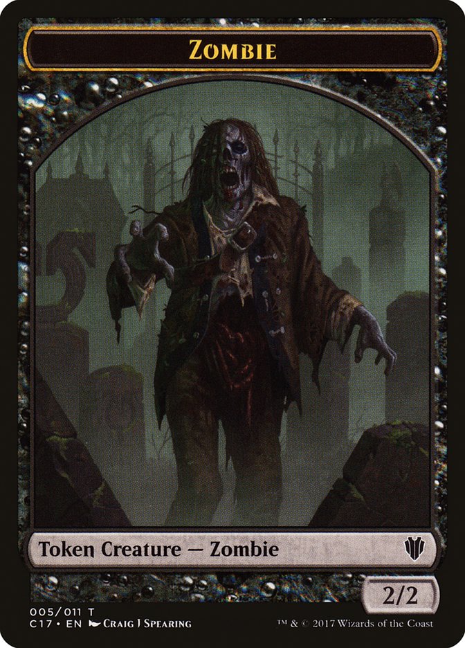 Vampire // Zombie Double-Sided Token [Commander 2017 Tokens] | Deep Dive Games St. Marys