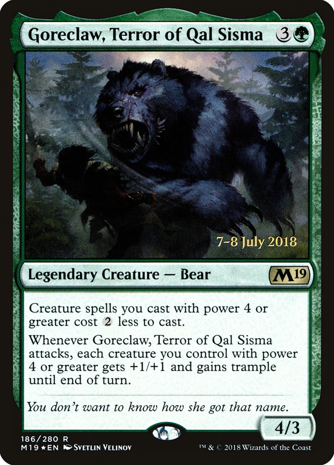 Goreclaw, Terror of Qal Sisma [Core Set 2019 Prerelease Promos] | Deep Dive Games St. Marys