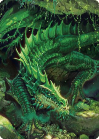 Lurking Green Dragon Art Card [Commander Legends: Battle for Baldur's Gate Art Series] | Deep Dive Games St. Marys