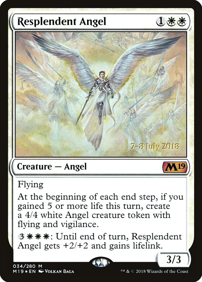 Resplendent Angel [Core Set 2019 Prerelease Promos] | Deep Dive Games St. Marys