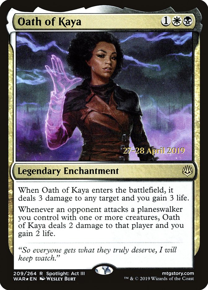 Oath of Kaya [War of the Spark Prerelease Promos] | Deep Dive Games St. Marys