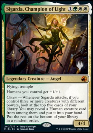 Sigarda, Champion of Light (Promo Pack) [Innistrad: Midnight Hunt Promos] | Deep Dive Games St. Marys