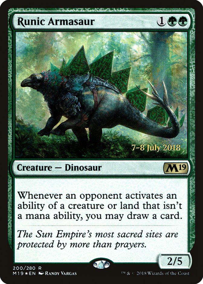 Runic Armasaur [Core Set 2019 Prerelease Promos] | Deep Dive Games St. Marys