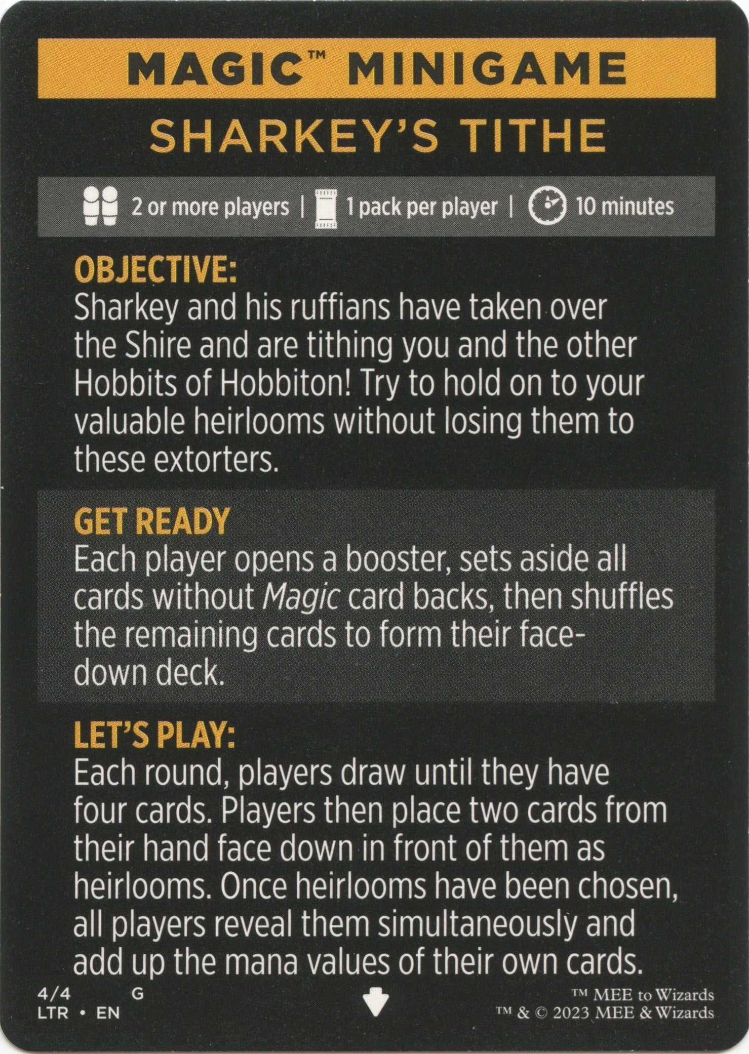 Sharkey's Tithe (Magic Minigame) [The Lord of the Rings: Tales of Middle-Earth Minigame] | Deep Dive Games St. Marys