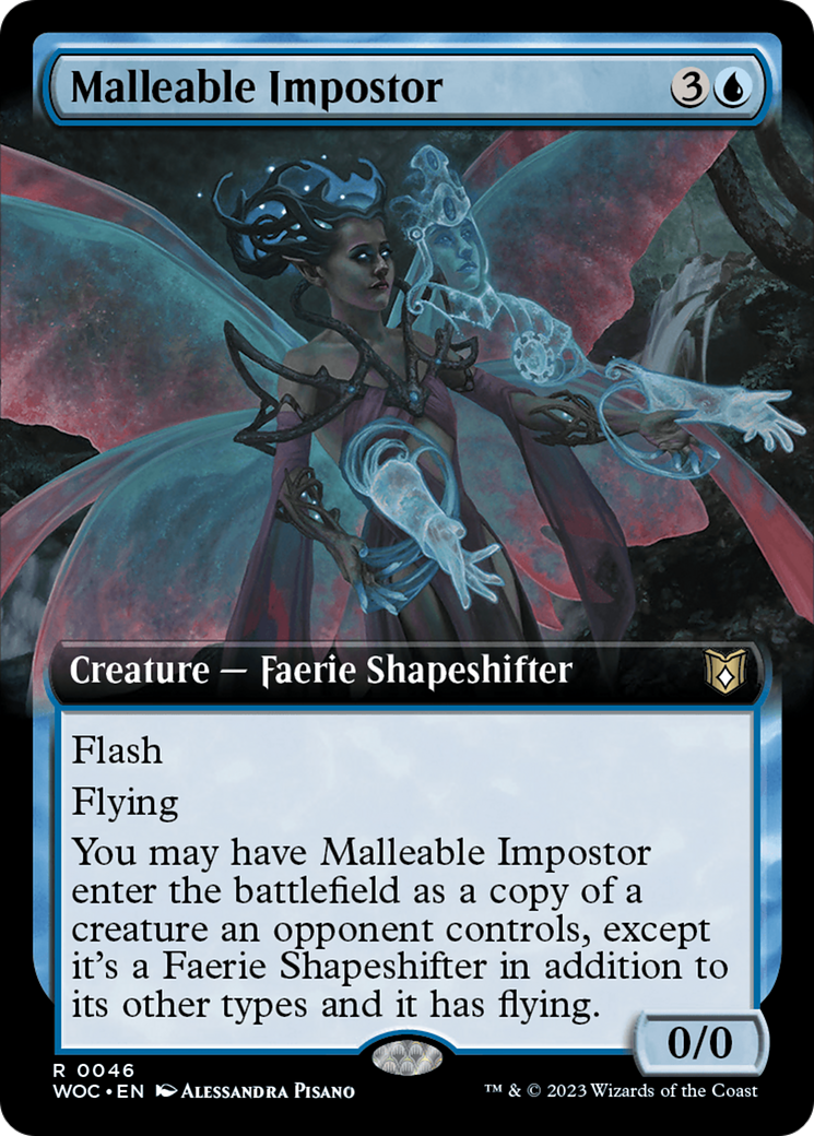 Malleable Impostor (Extended Art) [Wilds of Eldraine Commander] | Deep Dive Games St. Marys