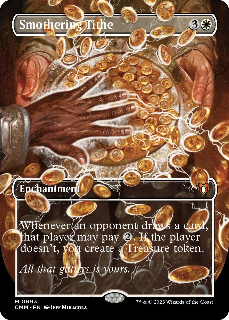 Smothering Tithe (Borderless Alternate Art) [Commander Masters] | Deep Dive Games St. Marys
